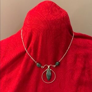 Sterling and green Agate necklace